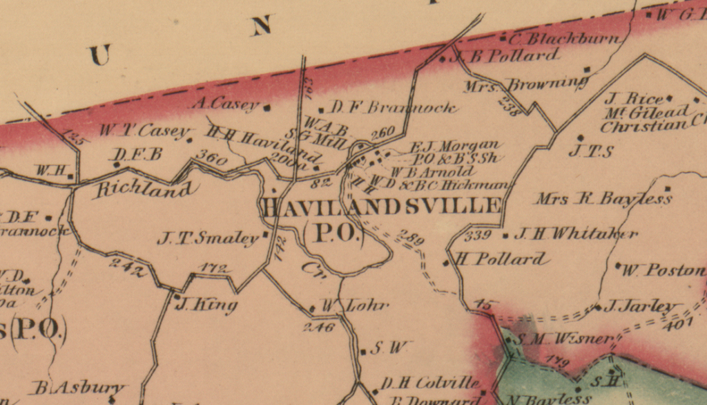 Harrison County side of Havilandsville